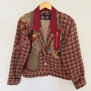CANVASBACKS Lutton & Horsfield Women’s Medium 1980’s Art To Wear Cropped Jacket